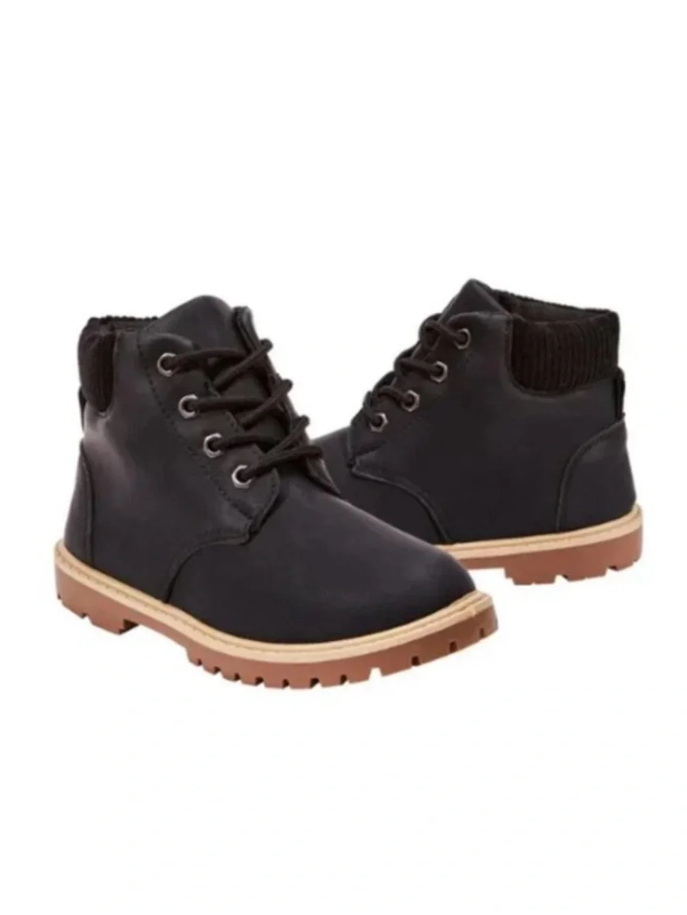 NWOT Fabkids Black Mountain Boot Lace Up Ankle Boots Toddler 7